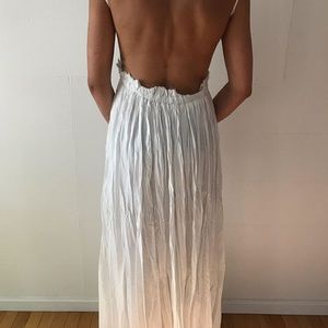 Backless white maxi dress